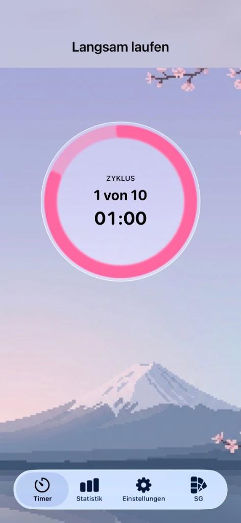 Japanese Walking Timer in laufender Session